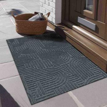 Коврик влаговпитывающий "Лабиринт" 50*100 см серый, ворс 5мм