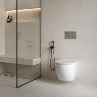 Комплект Sanita Luxe "Система инсталляции OLI+подвесной унитаз Galaxy RML SLM+прямоуг. кнопка ХРОМ"