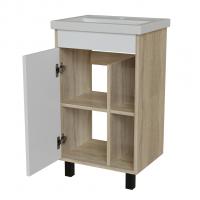 Тумба д/ванной "МИЛТОН-50" Дуб сонома/белый под рак. Фостер 50 (Kirovit) (ЛДСП /ПВХ)