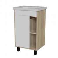 Тумба д/ванной "МИЛТОН-50" Дуб сонома/белый под рак. Фостер 50 (Kirovit) (ЛДСП /ПВХ)