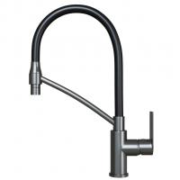 Смеситель для кухни 35k MIXLINE ML33-108GR"City Graphite" гибкий излив с фикс.бок.ручка б/отв ГРАФИТ