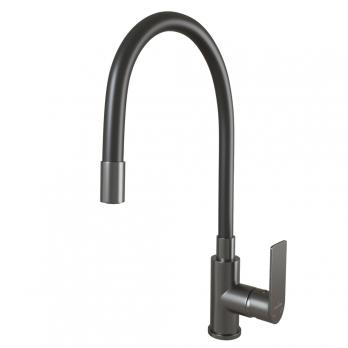 Смеситель для кухни 35к MIXLINE ML33-098GR "City Graphite" гибкий излив боковая ручка б/отв ГРАФИТ