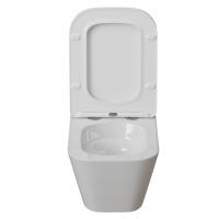 Унитаз подвесной безободковый WAVE EGO Tornado3.0 сид. дюропласт, м/л, быстр, БЕЛЫЙ глянец (XL)