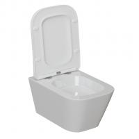Унитаз подвесной безободковый WAVE EGO Tornado3.0 сид. дюропласт, м/л, быстр, БЕЛЫЙ глянец (XL)
