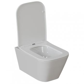 Унитаз подвесной безободковый WAVE EGO Tornado3.0 сид. дюропласт, м/л, быстр, БЕЛЫЙ глянец (XL)