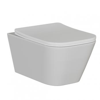 Унитаз подвесной безободковый WAVE EGO Tornado3.0 сид. дюропласт, м/л, быстр, БЕЛЫЙ глянец (XL)