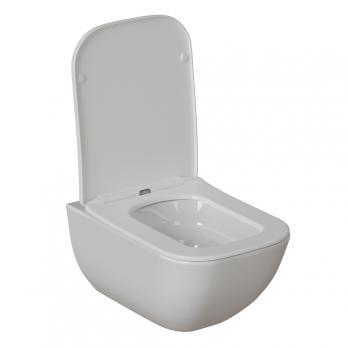 Унитаз подвесной безободковый WAVE LETI Tornado3.0 сид. дюропласт, м/л, быстр, БЕЛЫЙ глянец (XL)