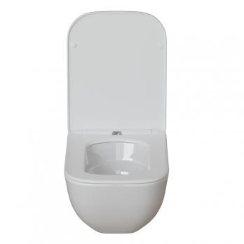 Унитаз подвесной безободковый WAVE LETI Tornado3.0 сид. дюропласт, м/л, быстр, БЕЛЫЙ глянец (XL)