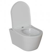Унитаз подвесной безободковый WAVE PRIME Tornado3.0 сид. дюропласт, м/л, быстр, БЕЛЫЙ глянец (L)