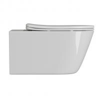 Унитаз подвесной безободковый WAVE PRIME Tornado3.0 сид. дюропласт, м/л, быстр, БЕЛЫЙ глянец (L)