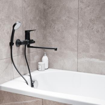 Смеситель для ванны и раковины 35k MIXLINE ML14-02BL ЧЕРНЫЙ