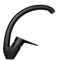 Смеситель для кухни 35k MIXLINE ML14-031BL высокий излив б/отв боковая п/гайку ЧЕРНЫЙ (без подводки)