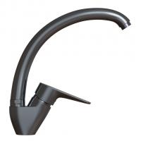 Смеситель для кухни 35k MIXLINE ML14-031GR высокий излив б/отв боковая п/гайку ГРАФИТ (без подводки)