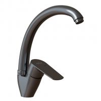 Смеситель для кухни 35k MIXLINE ML14-031GR высокий излив б/отв боковая п/гайку ГРАФИТ (без подводки)