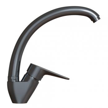Смеситель для кухни 35k MIXLINE ML14-031GR высокий излив б/отв боковая п/гайку ГРАФИТ (без подводки)