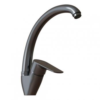 Смеситель для кухни 35k MIXLINE ML14-031GR высокий излив б/отв боковая п/гайку ГРАФИТ (без подводки)