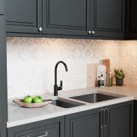 Смеситель для кухни 35k MIXLINE ML14-032BL высокий излив б/отв боковая п/гайку ЧЕРНЫЙ (без подводки)