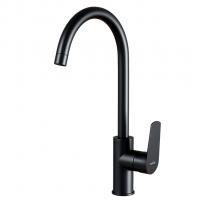 Смеситель для кухни 35k MIXLINE ML14-032BL высокий излив б/отв боковая п/гайку ЧЕРНЫЙ (без подводки)