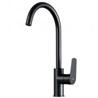 Смеситель для кухни 35k MIXLINE ML14-032BL высокий излив б/отв боковая п/гайку ЧЕРНЫЙ (без подводки)