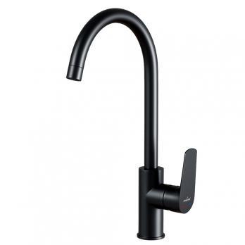 Смеситель для кухни 35k MIXLINE ML14-032BL высокий излив б/отв боковая п/гайку ЧЕРНЫЙ (без подводки)