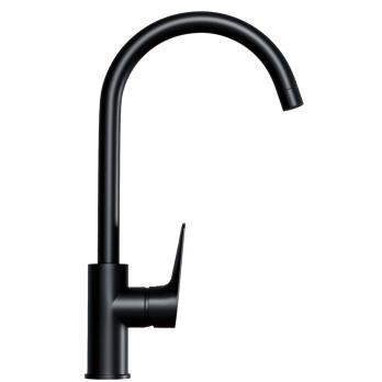 Смеситель для кухни 35k MIXLINE ML14-032BL высокий излив б/отв боковая п/гайку ЧЕРНЫЙ (без подводки)