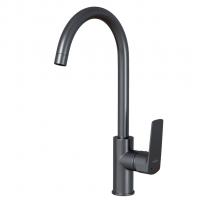 Смеситель для кухни 35k MIXLINE ML15-031GR высокий излив б/отв боковая п/гайку (без подводки) ГРАФИТ