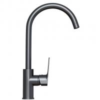 Смеситель для кухни 35k MIXLINE ML15-031GR высокий излив б/отв боковая п/гайку (без подводки) ГРАФИТ