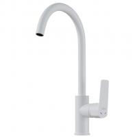 Смеситель для кухни 35k MIXLINE ML15-031W высокий излив б/отв боковая п/гайку (без подводки) БЕЛЫЙ