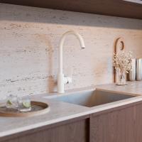 Смеситель для кухни 35k MIXLINE ML15-031W высокий излив б/отв боковая п/гайку (без подводки) БЕЛЫЙ