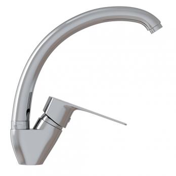 Смеситель для кухни 35k MIXLINE ML15-032 высокий излив б/отв боковая п/гайку (без подводки)