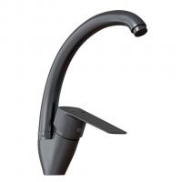 Смеситель для кухни 35k MIXLINE ML15-032GR высокий излив б/отв боковая п/гайку (без подводки) ГРАФИТ