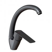 Смеситель для кухни 35k MIXLINE ML15-032GR высокий излив б/отв боковая п/гайку (без подводки) ГРАФИТ