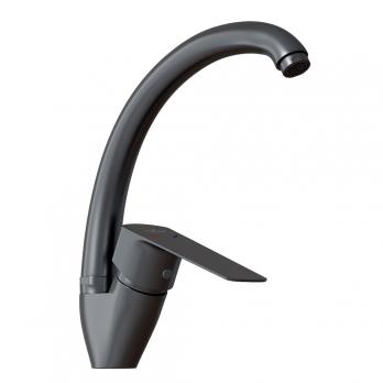 Смеситель для кухни 35k MIXLINE ML15-032GR высокий излив б/отв боковая п/гайку (без подводки) ГРАФИТ