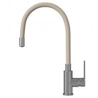 Смеситель для кухни 35к MIXLINE ML35-095 гибкий излив, б/отв, боковая, бежевый