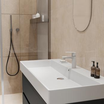 Смеситель для раковины 40k MIXLINE ML15-04W б/отв п/гайку (без подводки) БЕЛЫЙ