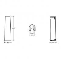 Умывальник-тюльпан "Альбано-55" с отв (КЕРАМИН)