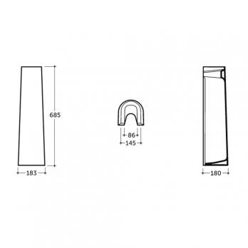 Умывальник-тюльпан "Лаго-45" с отв (КЕРАМИН)