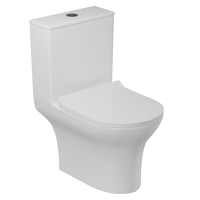 Унитаз-моноблок безободковый WAVE STAR, гор,ниж,2-кн.арм,сид.дюро,м/л,быстр,БЕЛЫЙ глянец NEW