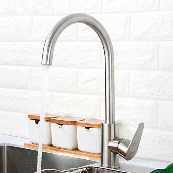 Смеситель для кухни F4048 FRAP (выс.пов. излив, п/гайку, САТИН, нерж.)