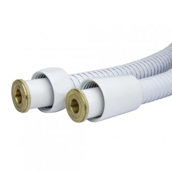 Шланг душевой 150 см имп/кон, EPDM, нерж.сталь БЕЛЫЙ МАТОВЫЙ  MIXLINE MIX-2-150 (коробка)