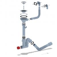 Сифон 3 1/2*40 Ani прямоточ, с носиком,гиб.круг. и прямоуг пер,с гофрой 40*40/50 F1045SA15 АНИ пласт