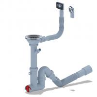 Сифон 3 1/2*40 Ani прямоточ, с носиком,гиб.круг. и прямоуг пер,с гофрой 40*40/50 F1045SA15 АНИ пласт