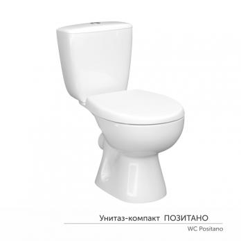 Унитаз-компакт "Позитано" ЖС Инкоэр (ниж.подв.,гор. выпуск,сид.дюропласт 2кн. хром, арм.) КЕРАМИН