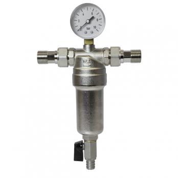 Фильтр самоочищающийся 1/2'' нар/нар с манометром VRT