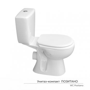 Унитаз-компакт "Позитано" МС Инкоэр (ниж.подв.,гор. выпуск,сид.полип.2кн. хром, арм.) КЕРАМИН