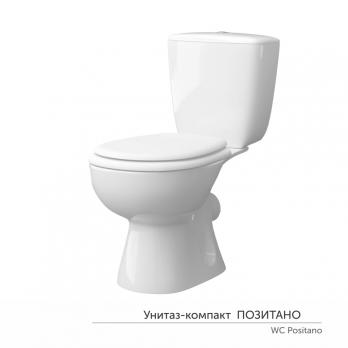 Унитаз-компакт "Позитано" МС Инкоэр (ниж.подв.,гор. выпуск,сид.полип.2кн. хром, арм.) КЕРАМИН