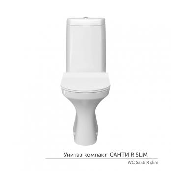Унитаз-компакт "Санти" R Slim МС Инкоэр безобод (ниж.подв.гор.выпуск,сид.полип Slim.2кн.арм.)КЕРАМИН