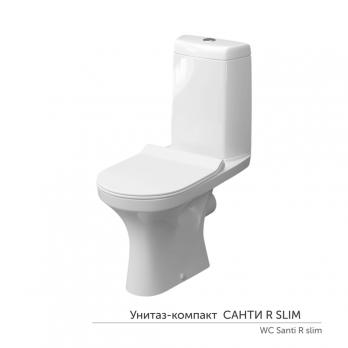 Унитаз-компакт "Санти" R Slim МС Инкоэр безобод (ниж.подв.гор.выпуск,сид.полип Slim.2кн.арм.)КЕРАМИН