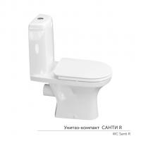 Унитаз-компакт "Санти" R ЖС безободковый (ниж.подв.гор.выпуск,сид.дюропласт 2кн.арм.КНР) КЕРАМИН