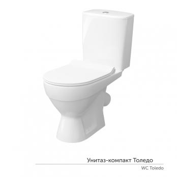 Унитаз-компакт "Толедо"Slim МС Инкоэр (ниж.подв.,кос.выпуск,сид.полип Slim.2кн.арм.)КЕРАМИН
